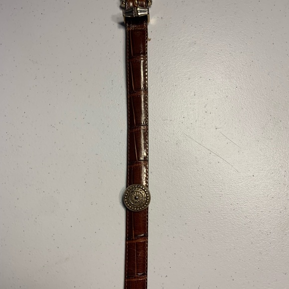 Vintage Brighton brown Leather Belt Silver‑Tone Buckle/Tip-Size 33 (Fits 32–34) - Picture 9 of 12